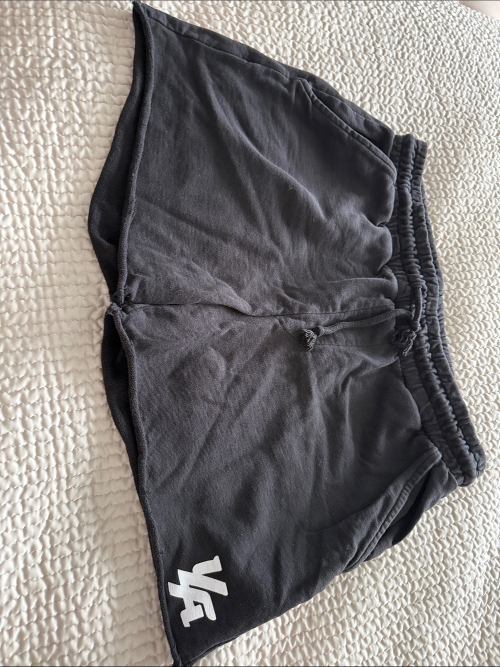 YoungLA Dark Charcoal Athletic Shorts with White Logo